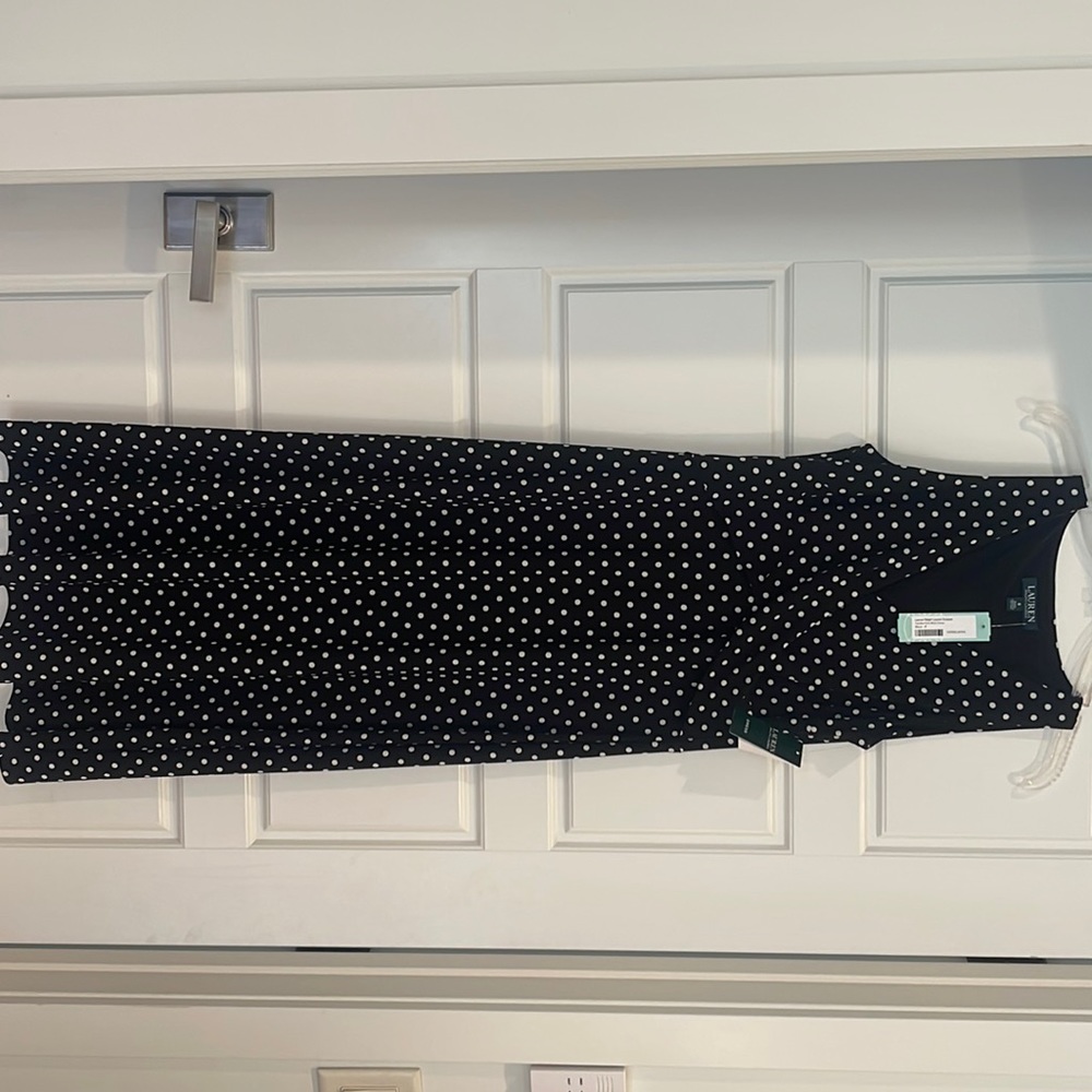 New w/ tags Ralph Lauren polka dot midi dress.  Size 8.
